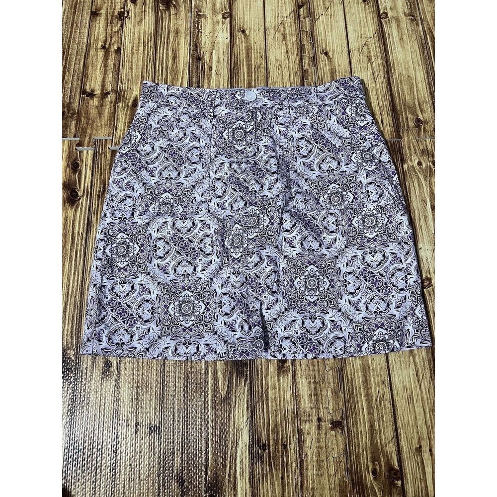Croft & Barrow Effortless Stretch Skort Sz 6 Purple Floral - Picture 2 of 12